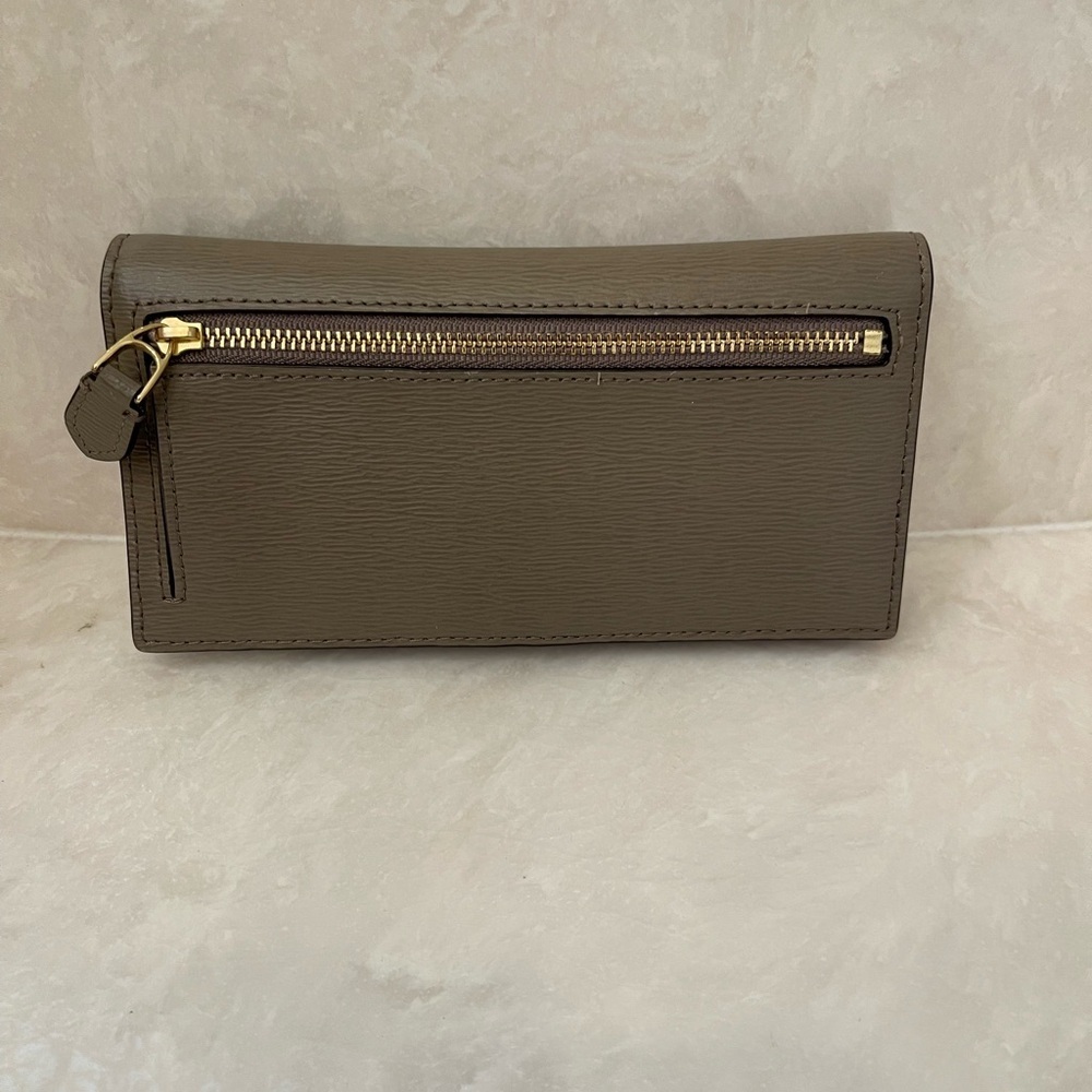 NWOT Ralph Lauren Bennington Slim Taupe Leather Wallet - Picture 3 of 13